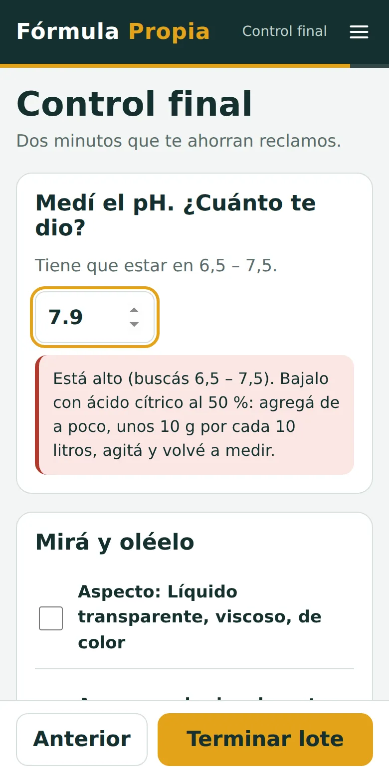 Control de pH